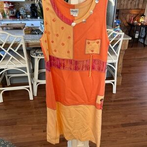 Orange and Pink Maxi Dress